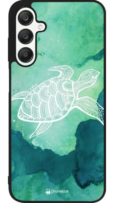 Samsung Galaxy A25 Case Hülle - Silikon schwarz Turtle Aztec Watercolor