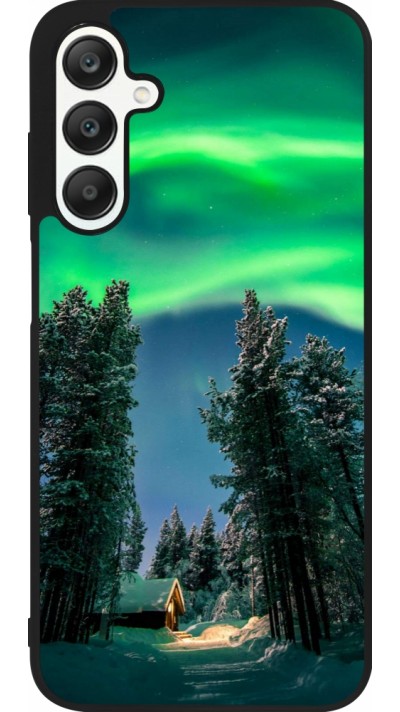 Samsung Galaxy A25 Case Hülle - Silikon schwarz Winter 22 Northern Lights