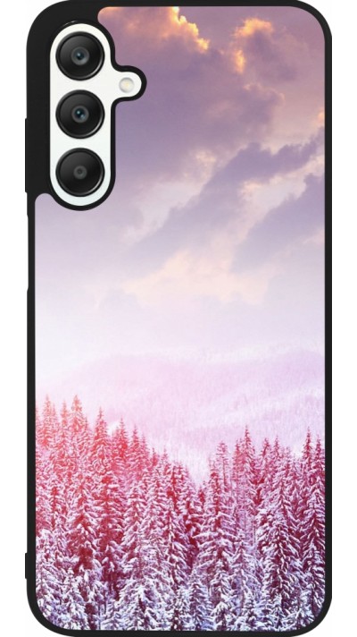 Samsung Galaxy A25 Case Hülle - Silikon schwarz Winter 22 Pink Forest