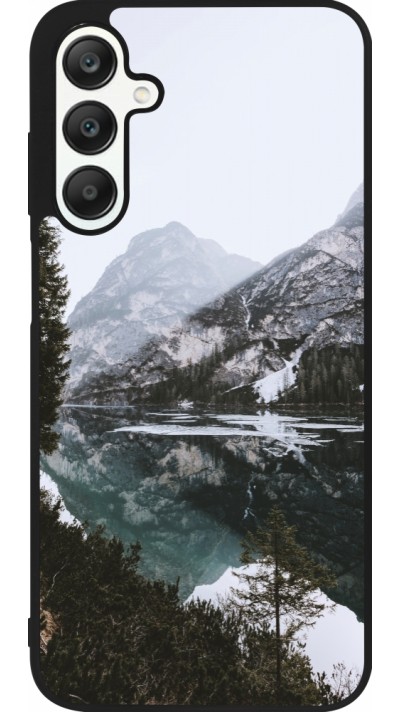 Samsung Galaxy A25 Case Hülle - Silikon schwarz Winter 22 snowy mountain and lake