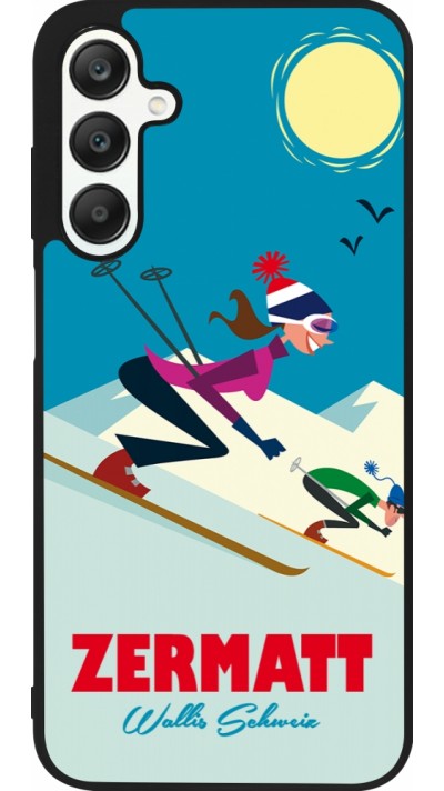 Samsung Galaxy A25 Case Hülle - Silikon schwarz Zermatt Ski Downhill