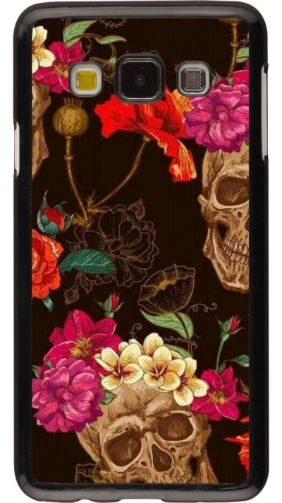 Hülle Samsung Galaxy A3 (2015) - Skulls and flowers