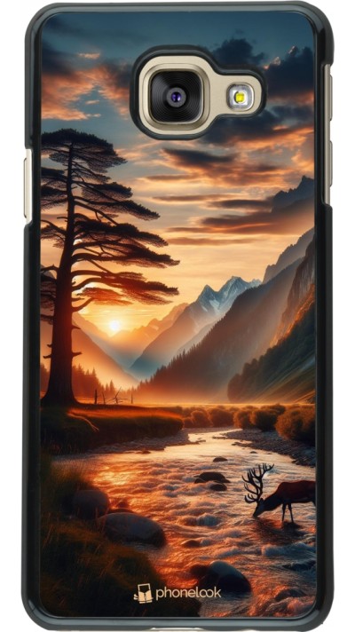 Samsung Galaxy A3 (2016) Case Hülle - Tal Sonnenuntergang Hirsch Baum