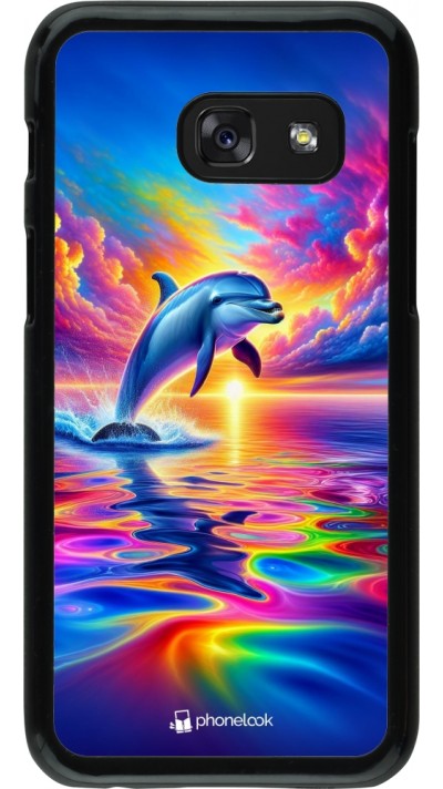 Samsung Galaxy A3 (2017) Case Hülle - Glücklicher Regenbogen-Delfin