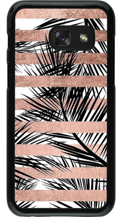 Hülle Samsung Galaxy A3 (2017) - Palm trees gold stripes