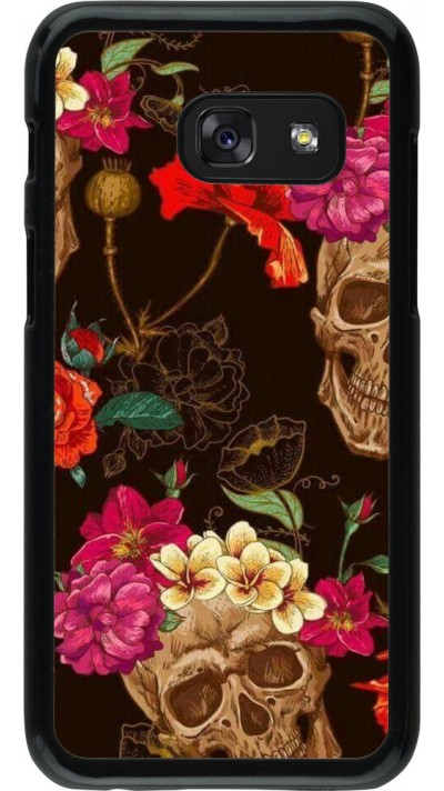 Hülle Samsung Galaxy A3 (2017) - Skulls and flowers