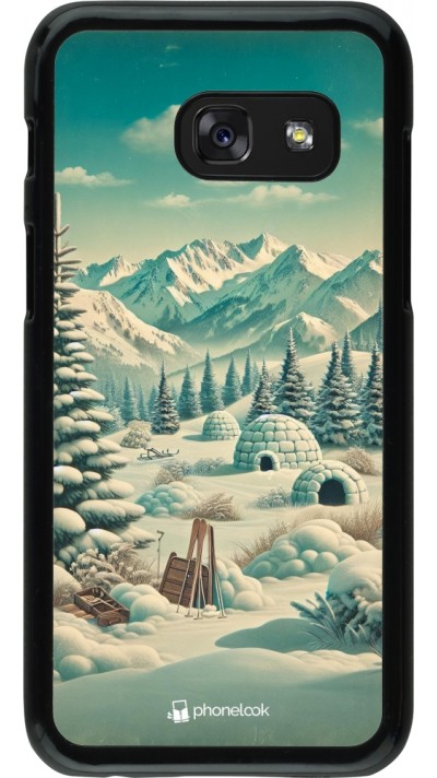 Samsung Galaxy A3 (2017) Case Hülle - Vintage Schneebedeckter Berg Iglu