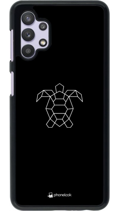 Coque Samsung Galaxy A32 5G - Turtles lines on black