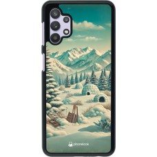 Samsung Galaxy A32 5G Case Hülle - Vintage Schneebedeckter Berg Iglu