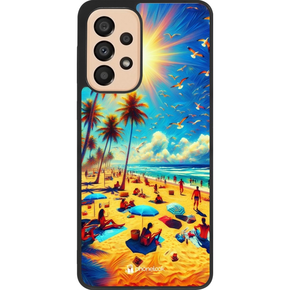 Samsung Galaxy A33 5G Case Hülle - Silikon schwarz Sommer Paradies Farbe