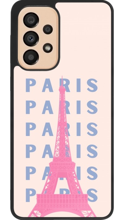 Samsung Galaxy A33 5G Case Hülle - Silikon schwarz Paris Pink Print