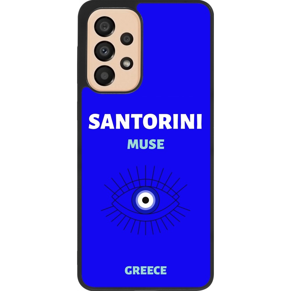 Samsung Galaxy A33 5G Case Hülle - Silikon schwarz Pop Summer Destination Santorini