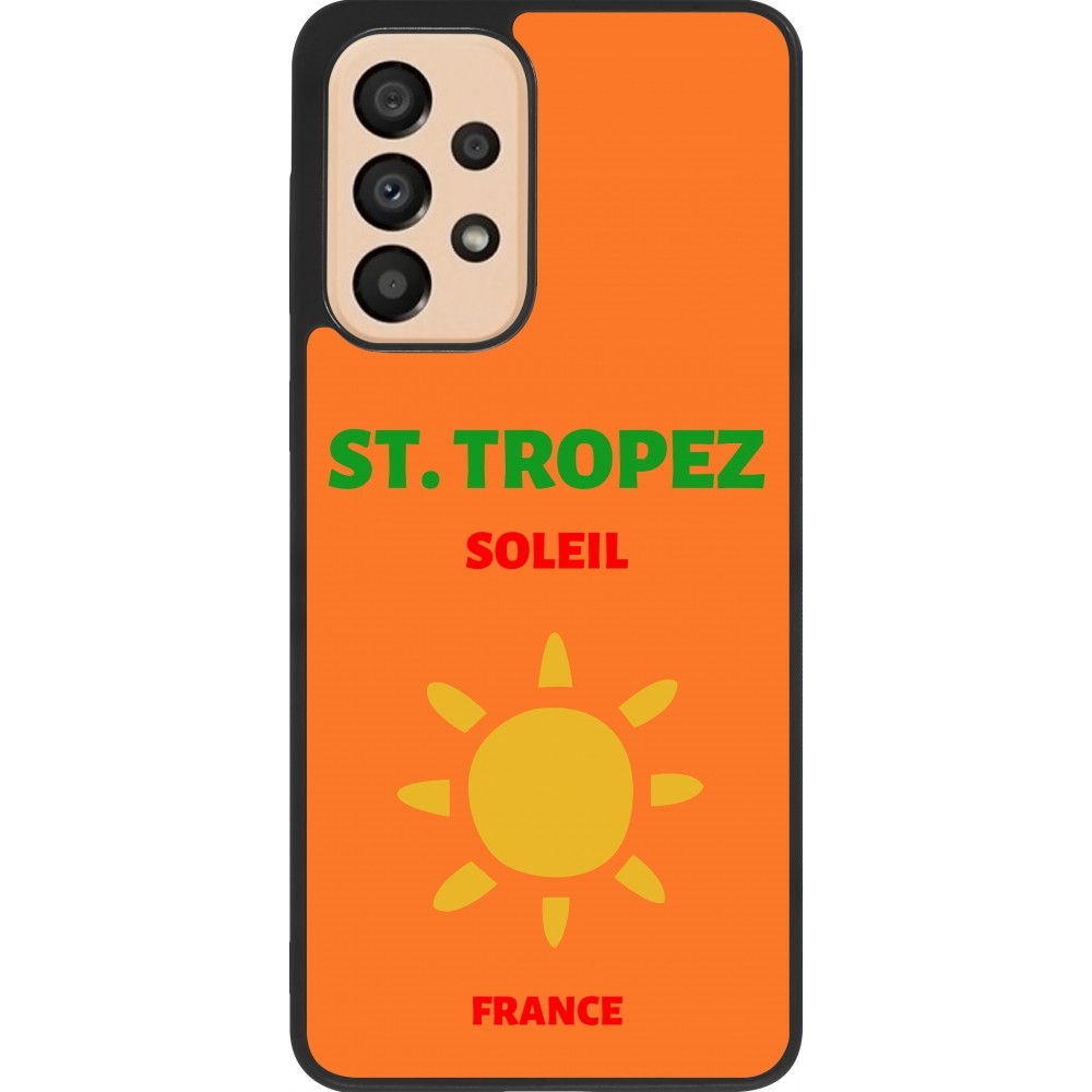 Samsung Galaxy A33 5G Case Hülle - Silikon schwarz Pop Summer Destination St-Tropez