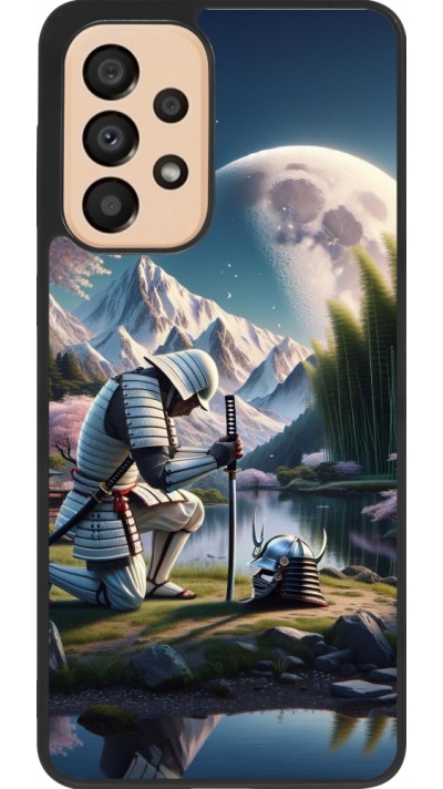 Samsung Galaxy A33 5G Case Hülle - Silikon schwarz Samurai Katana Mond