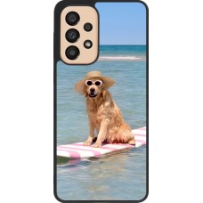 Samsung Galaxy A33 5G Case Hülle - Silikon schwarz Summer Dog on Paddle