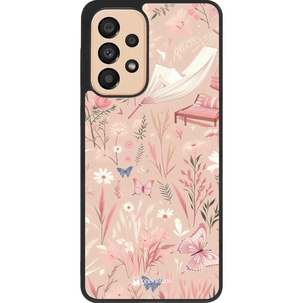 Samsung Galaxy A33 5G Case Hülle - Silikon schwarz Sommer Pastellmuster