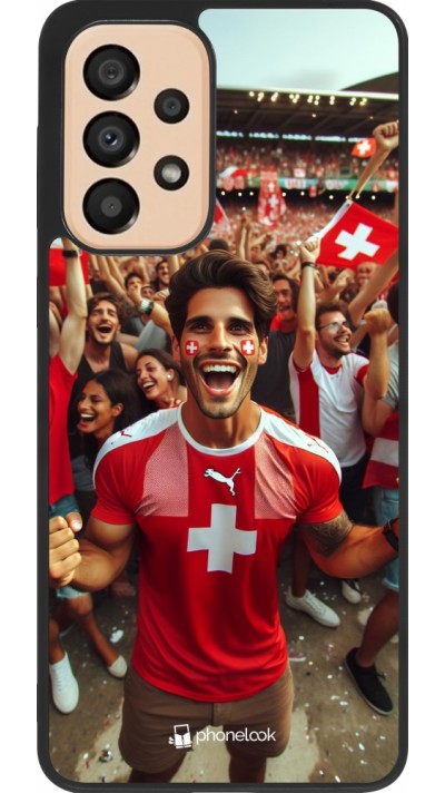 Samsung Galaxy A33 5G Case Hülle - Silikon schwarz Schweizer Fan Euro 2024