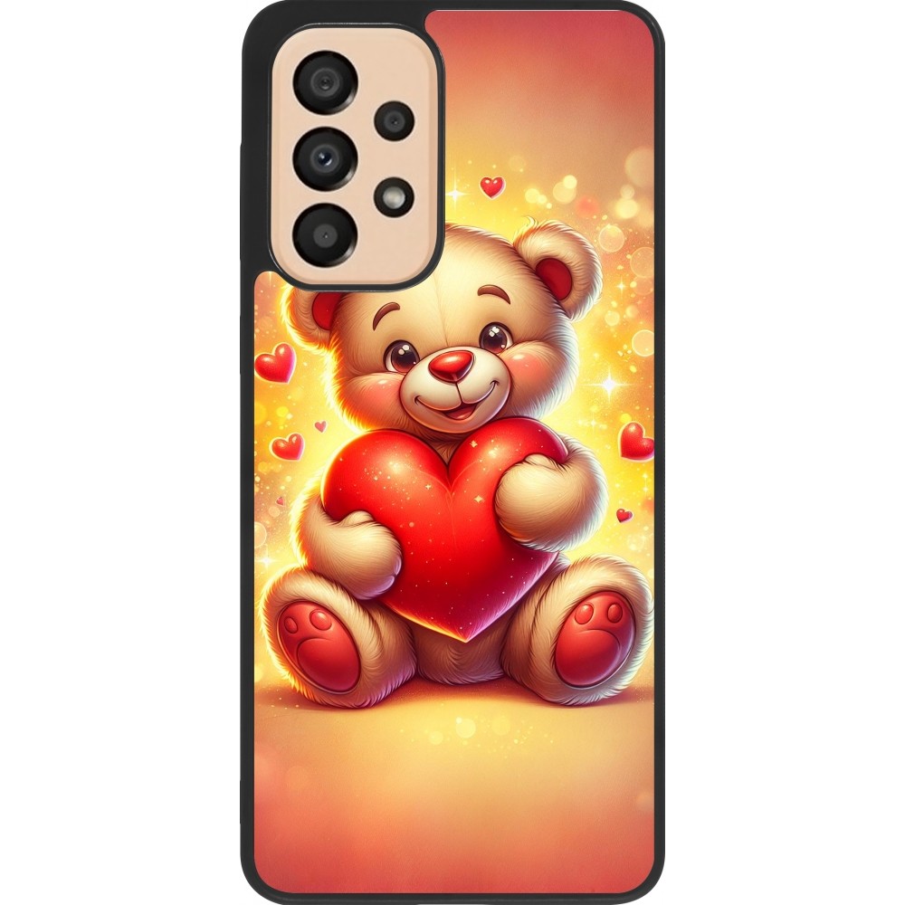 Samsung Galaxy A33 5G Case Hülle - Silikon schwarz Valentin 2024 Teddy Liebe