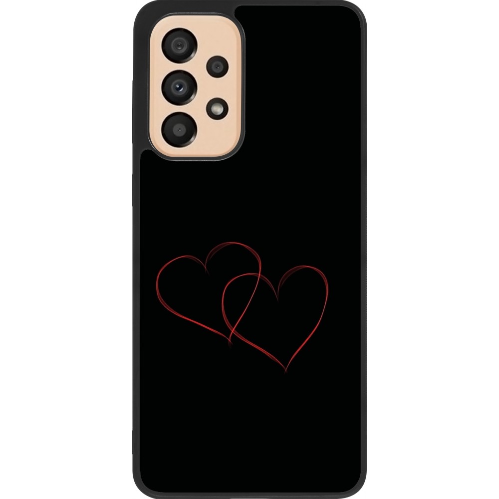 Samsung Galaxy A33 5G Case Hülle - Silikon schwarz Valentine 2023 attached heart