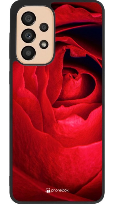 Coque Samsung Galaxy A33 5G - Silicone rigide noir Valentine 2022 Rose