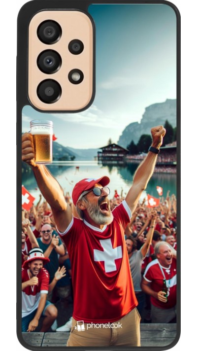 Samsung Galaxy A33 5G Case Hülle - Silikon schwarz Schweizer Sieg Fanzone Euro 2024