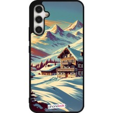 Samsung Galaxy A34 5G Case Hülle - Silikon schwarz Chalet Berg verschneit