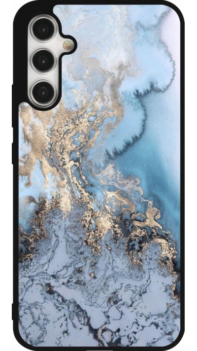 Samsung Galaxy A34 5G Case Hülle - Silikon schwarz Marble 04