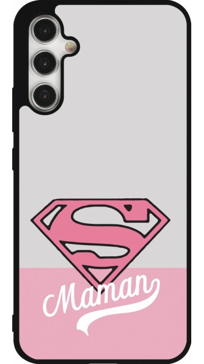 Samsung Galaxy A34 5G Case Hülle - Silikon schwarz Mom 2024 Super hero maman