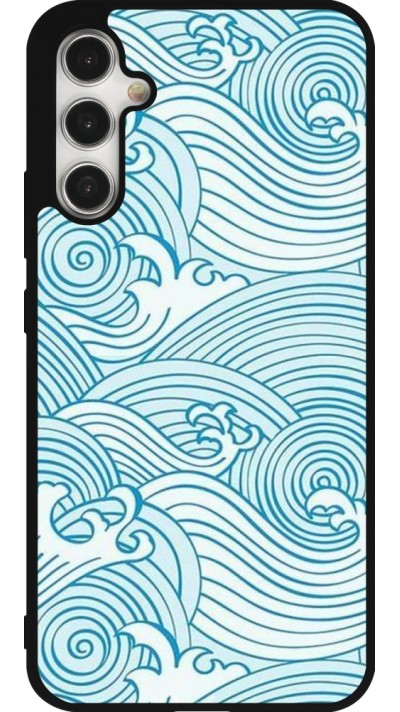 Samsung Galaxy A34 5G Case Hülle - Silikon schwarz Ocean Waves