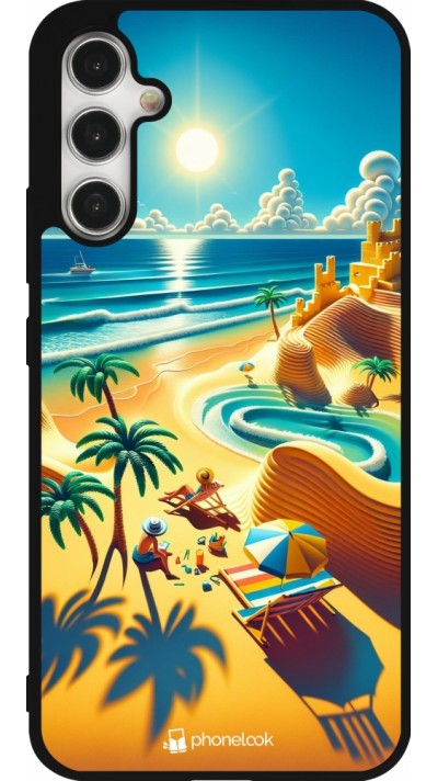 Coque Samsung Galaxy A34 5G - Silicone rigide noir Sunset Breeze