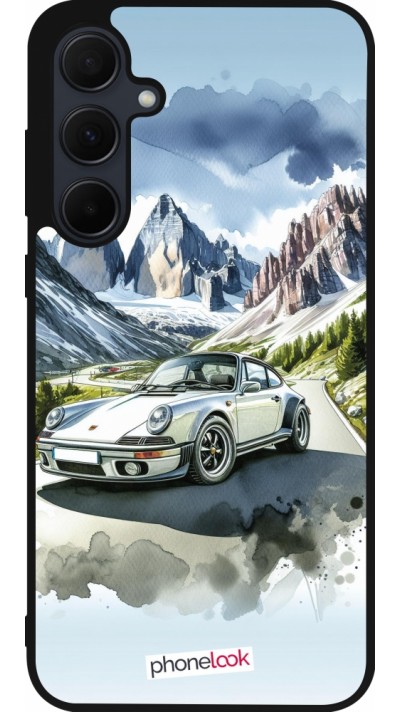 Coque Samsung Galaxy A35 5G - Silicone rigide noir Porsche 911 Mountain Watercolor