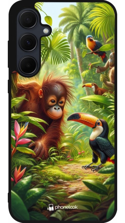 Samsung Galaxy A35 5G Case Hülle - Silikon schwarz Tropischer Dschungel Tayrona