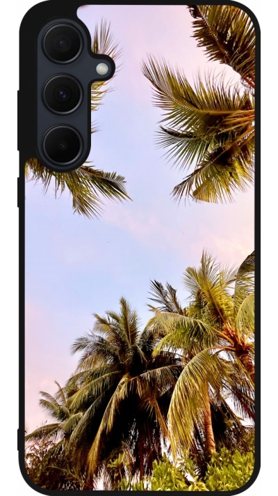 Samsung Galaxy A35 5G Case Hülle - Silikon schwarz Summer 2023 palm tree vibe