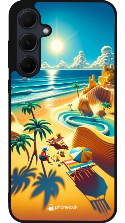 Coque Samsung Galaxy A35 5G - Silicone rigide noir Sunset Breeze