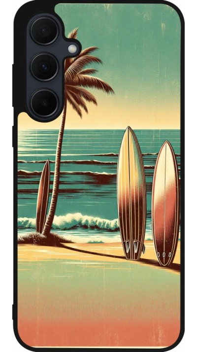 Samsung Galaxy A35 5G Case Hülle - Silikon schwarz Surf Paradise