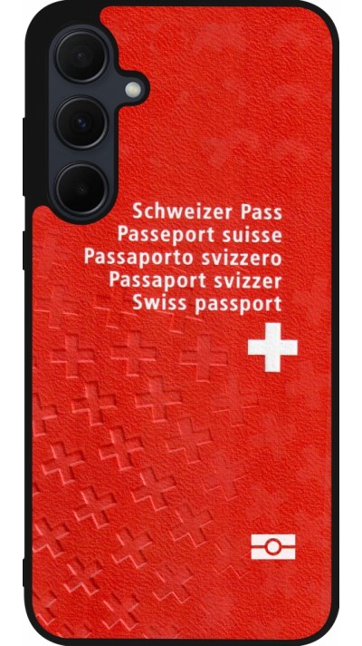 Samsung Galaxy A35 5G Case Hülle - Silikon schwarz Swiss Passport