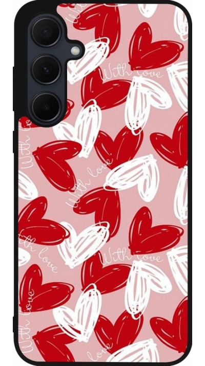 Samsung Galaxy A35 5G Case Hülle - Silikon schwarz Valentine 2024 with love heart
