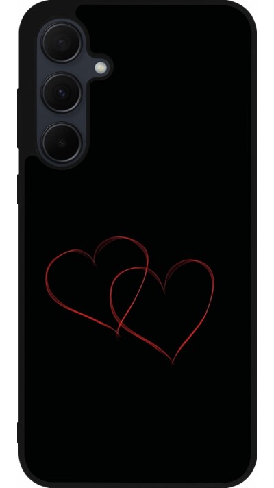 Samsung Galaxy A35 5G Case Hülle - Silikon schwarz Valentine 2023 attached heart