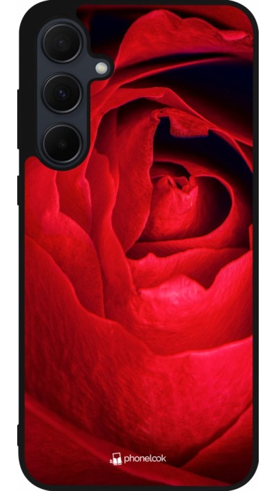 Samsung Galaxy A35 5G Case Hülle - Silikon schwarz Valentine 2022 Rose
