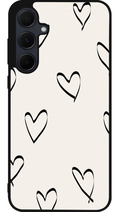 Samsung Galaxy A35 5G Case Hülle - Silikon schwarz Valentine 2023 minimalist hearts