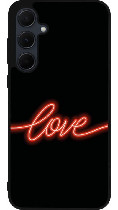 Samsung Galaxy A35 5G Case Hülle - Silikon schwarz Valentine 2023 neon love