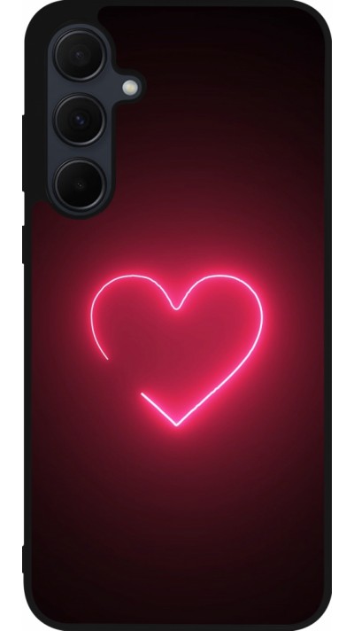 Samsung Galaxy A35 5G Case Hülle - Silikon schwarz Valentine 2023 single neon heart