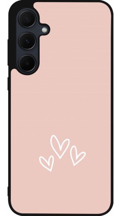 Samsung Galaxy A35 5G Case Hülle - Silikon schwarz Valentine 2023 three minimalist hearts