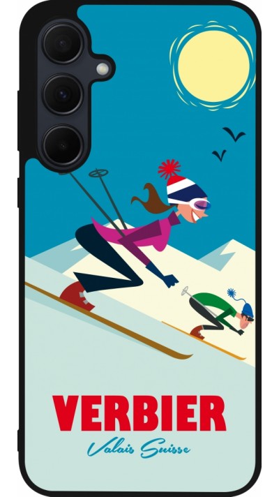 Samsung Galaxy A35 5G Case Hülle - Silikon schwarz Verbier Ski Downhill
