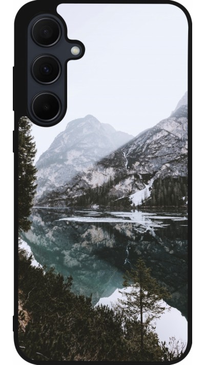 Samsung Galaxy A35 5G Case Hülle - Silikon schwarz Winter 22 snowy mountain and lake