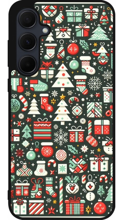 Samsung Galaxy A35 5G Case Hülle - Silikon schwarz Weihnachten 2023 Flachmuster