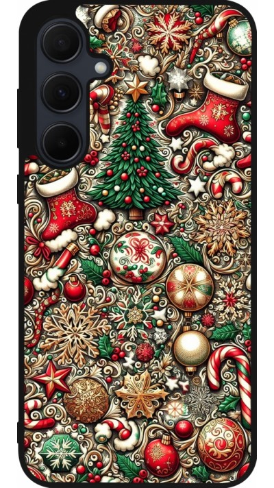 Samsung Galaxy A35 5G Case Hülle - Silikon schwarz Weihnachten 2023 Mikromuster