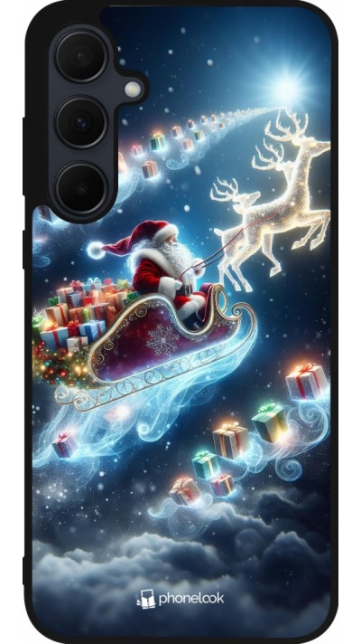 Samsung Galaxy A35 5G Case Hülle - Silikon schwarz Weihnachten 2023 Verzauberter Weihnachtsmann