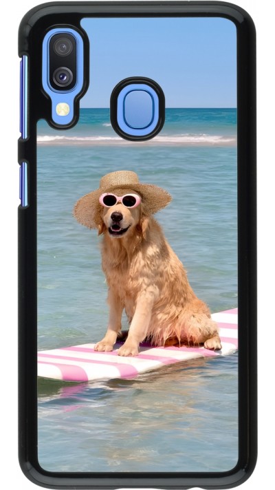 Samsung Galaxy A40 Case Hülle - Summer Dog on Paddle