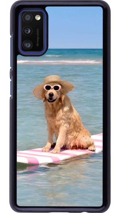 Samsung Galaxy A41 Case Hülle - Summer Dog on Paddle